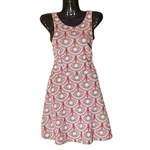 Mara Hoffman Orange Evil Eye Sleeveless Fit N Flare Racer Back Sz‎ M Short Dress